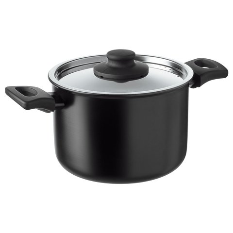 Hemlagad - Pot With Lid, Black, 3 L