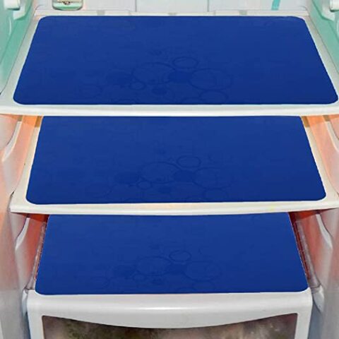 اشتري Kuber Industries Circle Design 3 Piece PVC Refrigerator Drawer Mat Set - 17.3"x11.4", Blue (CTKTC03353) في الامارات