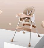 اشتري Kidsland Honelevo Baby Dining Chair Baby Feeding Chair Portable High Chair ，Adjustable Height Foldable Toddler Seat ，Safty Highchair With Meal Tray, All For Your Baby (Khaki) في الامارات