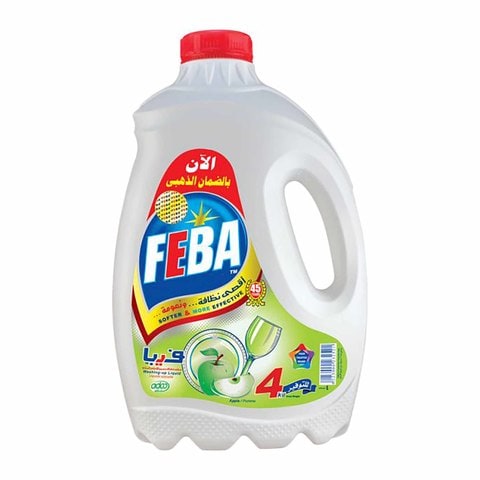 Feba Dishwashing Liquid - Apple Scent - 4 Liters