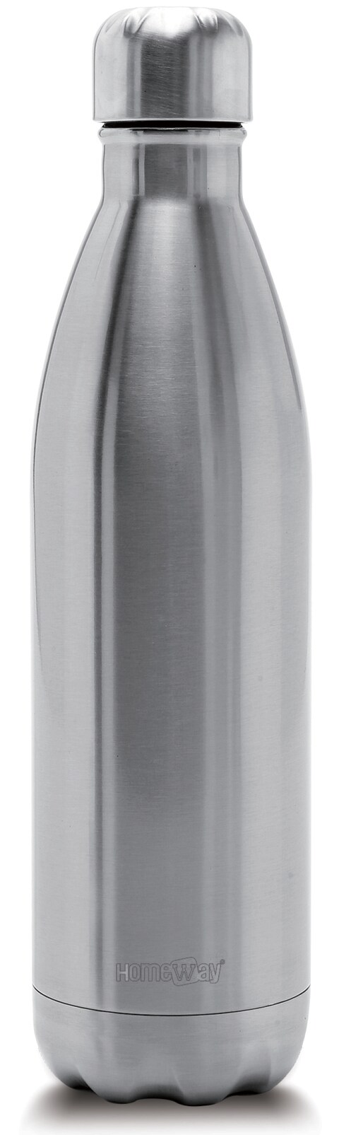 Homeway - 0.5 Liter Volume Capacity Sports Flask, Stainless Steel Outer &amp; Inner Wall, Hot / Cold Drink Compatable, Lightweight, Grey - Hw-1185