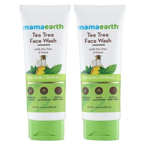 Buy Mamaearth Tea Tree Face Wash With Neem Green 100ml Pack of 2
