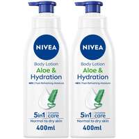 NIVEA Body Lotion Moisturizer Soothing Aloe Vera Hydration 400ml Pack of 2