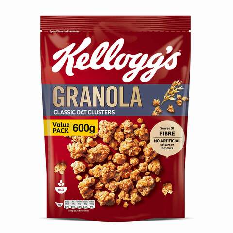 Buy Kelloggs granola classic oat clusters 600 g in Saudi Arabia