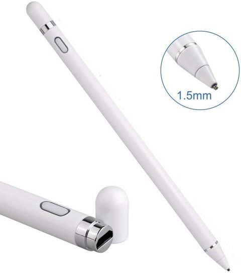 Generic Multipurpose Touch Screen Stylus Pen Smart Pencil Digital Compatible iPad and Most Tablet - White