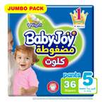 Buy Babyjoy Culotte Pants Diaper Size 5 Junior 12-18kg Jumbo Pack White 36 Diapers in UAE