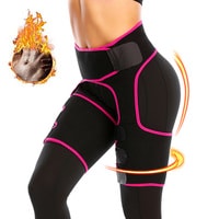 Generic-Women Low Waist Thigh Trimmer Neoprene Sweat Shapewear Slimming Leg 3 in 1 Waist Shapers Elasticity Adjustable Waist Trainer Sport Workout Girdle Belt
