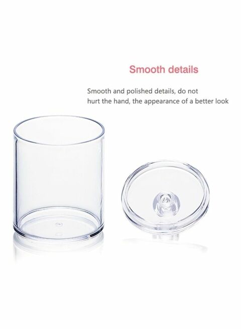 East Lady Two-layer Cotton Pads Container Storage Box Case Cosmetics Organizer Transparent