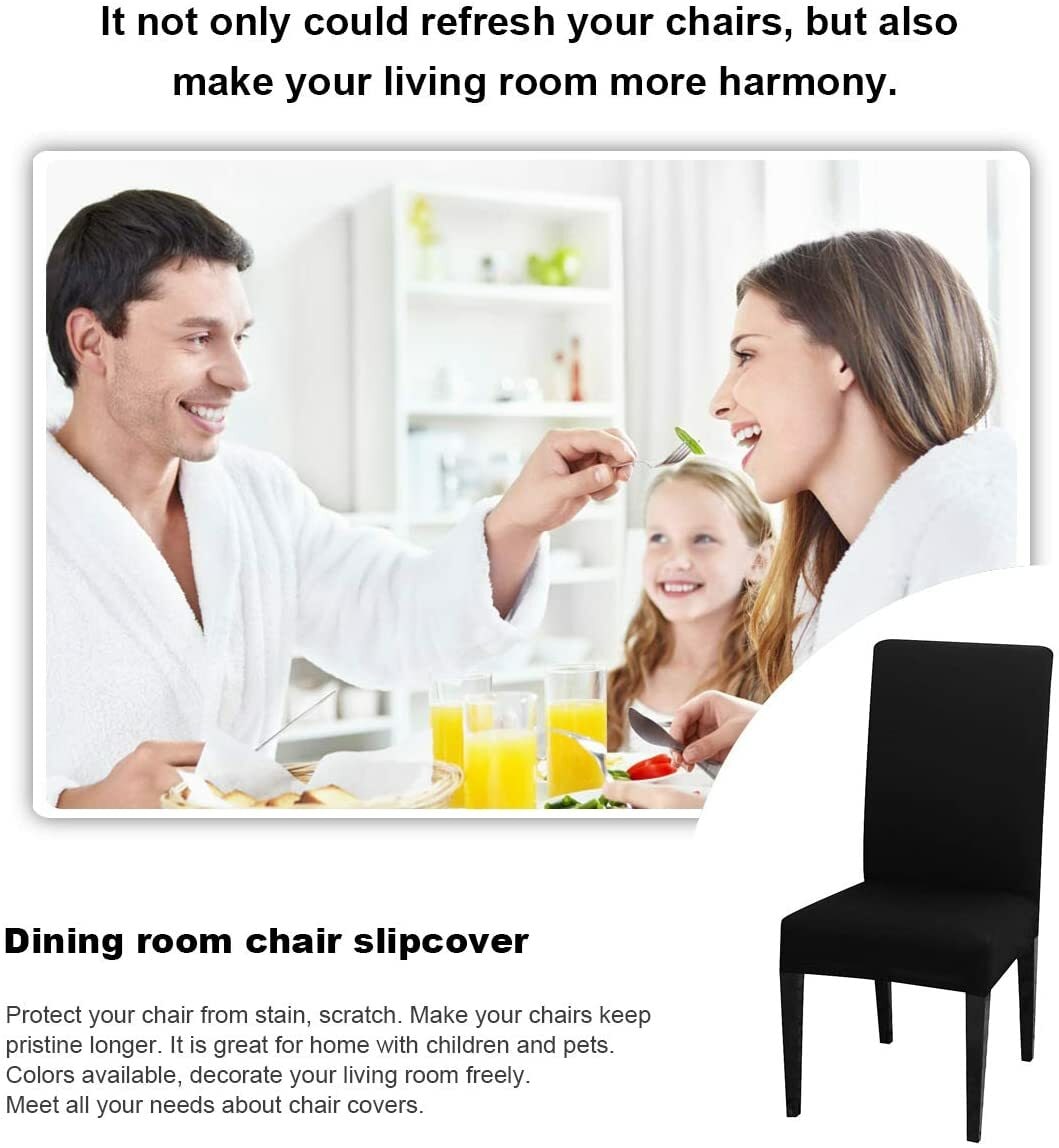 Buy Padcod Dining Chair Cover Seat Protector Super Fit Slipcover Stretch Removable Washable Soft Spandex Fabric For Home Hotel Dining Room Ceremony Banquet Wedding Party Restaurant 4 Per Set Black Online