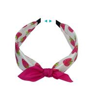 Aiwanto 2Pcs Bow Knot Fashion Headband Printed Design Hair Accessory for Ladies (Yellow Green/Pink)