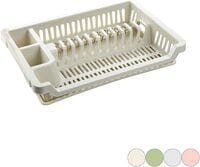 Royalford Medium Dish Drainer RF10884 Plastic Dish Rack With Detachable Tray Glass, Spoon And Utensils Holder Dish Drying Basket For Kitchen Compact And Stylish Design Premium Quality, White