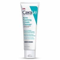 Cerave Acne Foaming Cream Cleanser, Acne Treatment Face Wash With 4% Benzoyl Peroxide, Hyaluronic Acid, And Niacinamide, Cream To Foam Formula, 5 Oz
