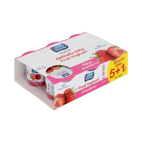 Dandy Strawberry Fruit Yoghurt 110gx6