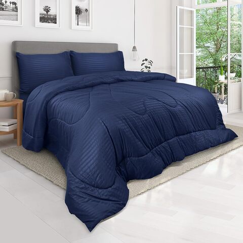 Striped comforter set deals queen