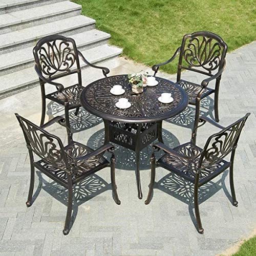 Buy Yulan Outdoor Cast Aluminium Coffee Table Chairs Set Online Shop Home Garden On Carrefour Uae