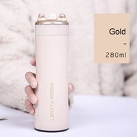 280ml Cute Cat Ears Water Bottle Stylish Vacuum Flask Stainless Steel Travel Mug For Kids