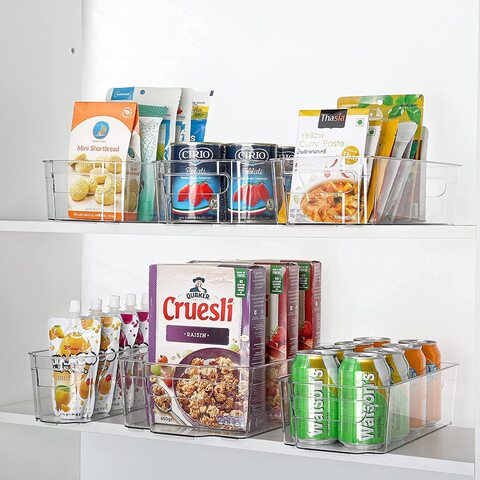 Set of 8 Refrigerator Organizer Bins, Vtopmart Clear Plastics Fridge  Organizers and Storage with Handles