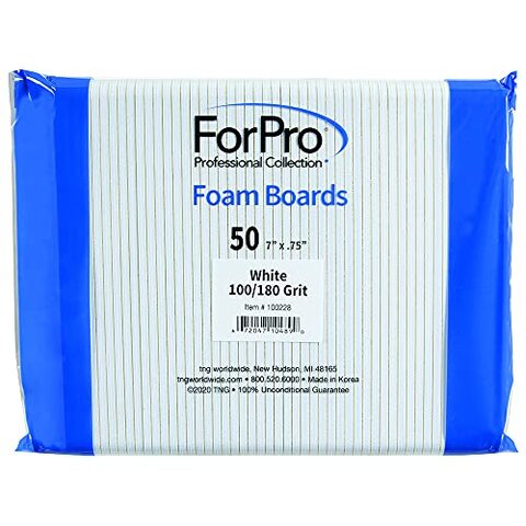 اشتري Forpro Professional Collection Forpro White Mylar Foam Board, 100/180 Grit, Manicure And Pedicure Nail File, 7 L X .75 W, 50-Count في الامارات