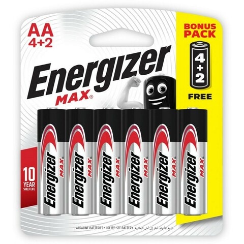 Energizer MAX Alkaline Battery AA BP4+2