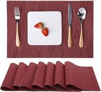 Maroon Placemats [Set of 4] Heat Resistant Cloth Place Mats for Dining Table Mats, Restaurants Party Decoration [45 x 30 cm]