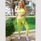 Kidwala 2 Pieces Leopard Set - High Waisted Leggings with Padded Sports Round neck Bra Workout  Gym Yoga Snack Print Outfit for Women (Small, Green)