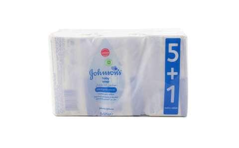 جونسون صابون للأطفال منظف ورقيق ولطيف 6×125غ
