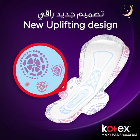 Kotex Night Wings Maxi Sanitary Pads With Wings White 24 count