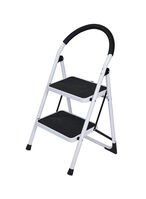 اشتري Generic Foldable Step Ladder With Rubber Handgrip White/Black 38Inch في الامارات