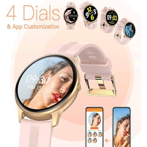 Round Full Touch Screen Bluetooth And Heart Tracker Smart watch Gold