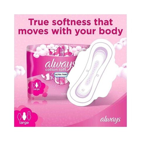 Always Ultra Cotton Soft Long Sanitary Pads White 16pieces