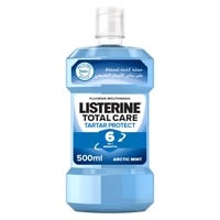 Listerine Total Care Tartar Protect 6 Benefit Fluoride Mouthwash For Naturally White Teeth Arctic Mint 500ml