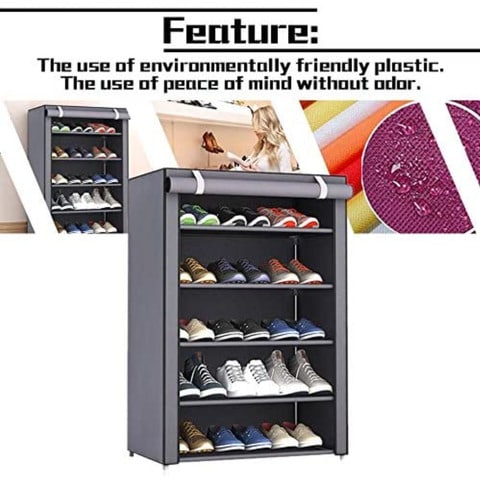 Buy 5 Layer Dustproof Large Size Non Woven Fabric Shoes Rack Shoes