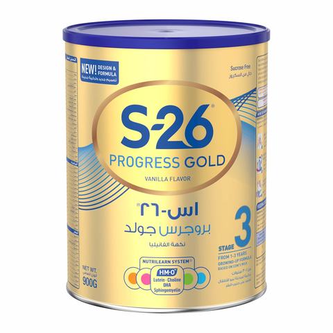 اشتري اس 26 بروجرس جولد نكهة الفنيليا تركيبة لمرحلة نمو الأطفال المرحلة 3 - 900 جرام في السعودية
