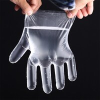 Generic-100pcs Disposable Plastic Gloves Latex Free Powder Free Clear PE Gloves Safe for Cleaning Cooking Hair Coloring Dishwashing Food Handling