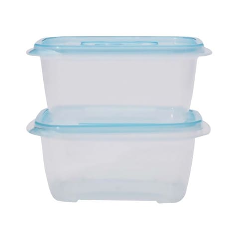 Lock And Lock EZ Lock Pastel Rectangle Food Container Clear 800ml Pack of 2