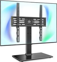 Tabletop TV Stand for 27-55 inch LCD LED TV - 6 Level Height Adjustable TV Stand Mount with Tempered Glass Base Max VESA 400x400 mm TT103701GB