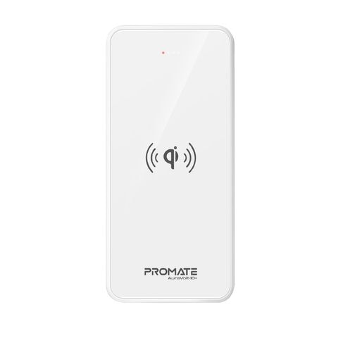 Buy Promate Qi Wireless Charger Power Bank, Portable 10000mAh Fast Charging  Portable Charger with Type-C Input/ Output Port,  Dual USB Port and  Full Tempered Glass Panel for Smartphone, Tablet, AuraVolt-10+ White