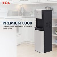 TCL Water Dispenser, Bottom Loading, With UV LED Light, Hot, Cold &amp; Normal Water, Best For Home, Kitchen, Office &amp; Pantry, 3 Taps/Faucet, Child Safety Lock, Silver, TY LWYR96UT