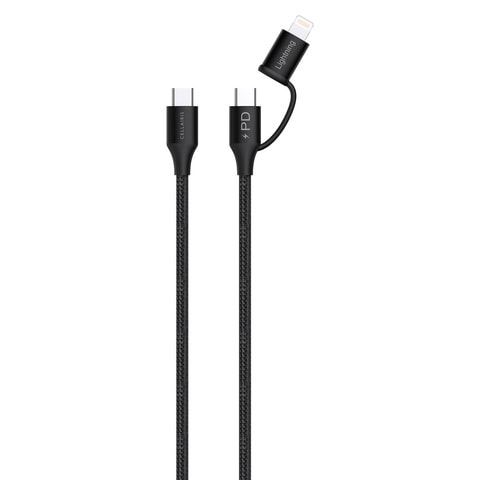 Cellairis 2-In-1 USB Type-C To Lightning Port Data Sync Charging Cable Black