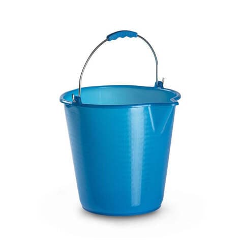 Plastic Forte Bucket With Metal Handle &amp; Spout, 12L, Aqua Blue