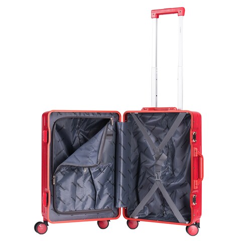 STARGOLD Luggage Bag TPC Hard Side Suitcase 360&deg; Rotational Wheels and Lockable System Travel Bag 20 inches Red