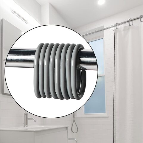 Buy 24 PCS Shower Curtain Rings Plastic Shower Curtain Hooks for Bathroom  Shower Rod - Grey Online - Shop Home & Garden on Carrefour UAE