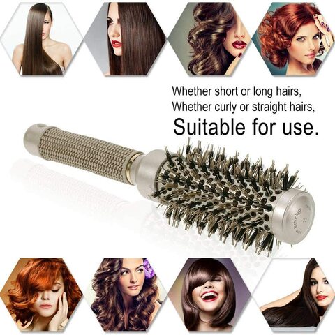 Buy Generic 25Mm High Temperature Resistance Ceramic Ionic Round Comb Nano Thermal  Hair Roll Brush Bristle Nylon Rubber Handle Hair Curling Styling Comb Hair  Combs Online - Shop Beauty & Personal Care