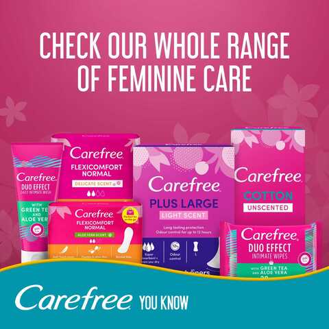 Carefree FlexiComfort ExtraFit Panty Liners White 20 count