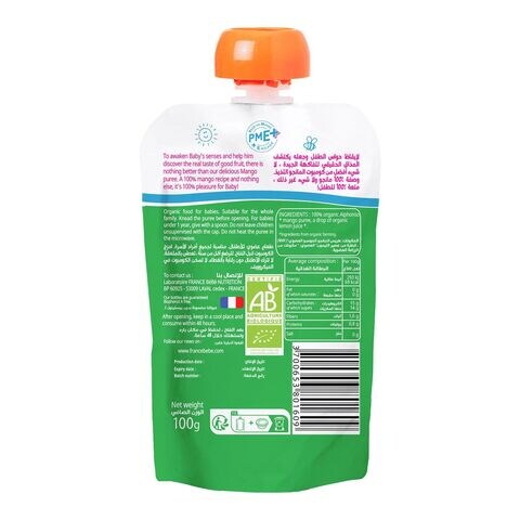 France BeBe Bio Organic Mango Puree 100g