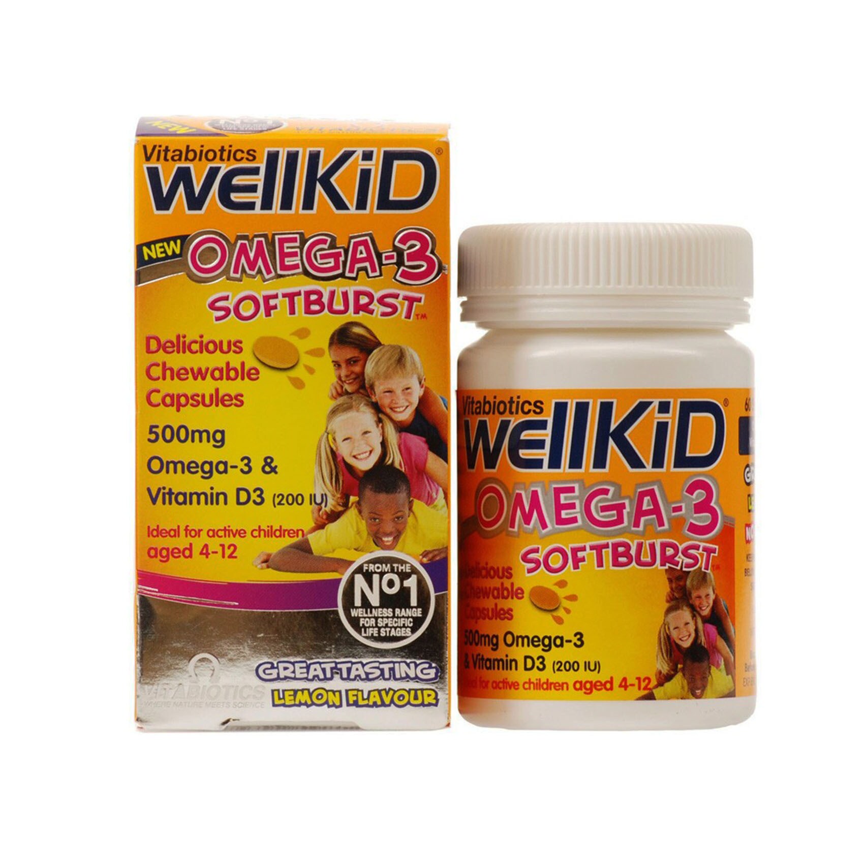 Buy Vitabiotics Wellkid Omega 3 Softbust Capsules For Kids 4 12 Years 60 Piece Online Shop Baby Products On Carrefour Uae