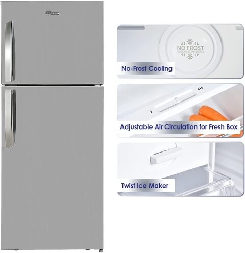 Super General 420L Net Capacity Double Door Refrigerator, Inox, SGR510I