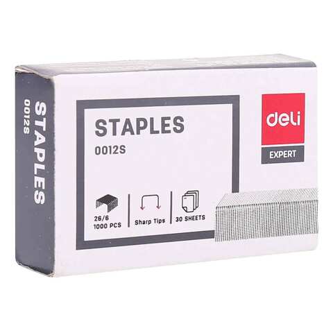 Deli Staple Pins Essentials 26/6 1000 Pieces