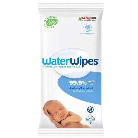 WaterWipes Purest Baby Wipes With Fruit Extract White 28 Wipes