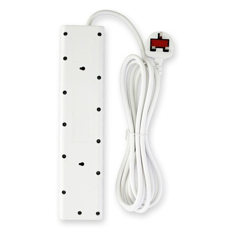 Elexon 4-Way Power Extension Socket With USB Port 13A El-903S White 2m